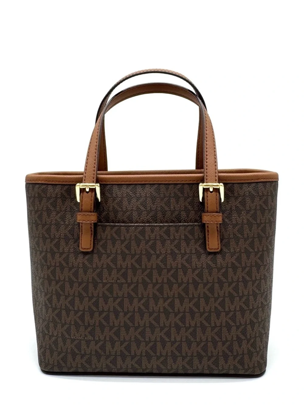 Michael Kors XS Jet Set Travel Convertible TZ Tote Bag Brown Signature